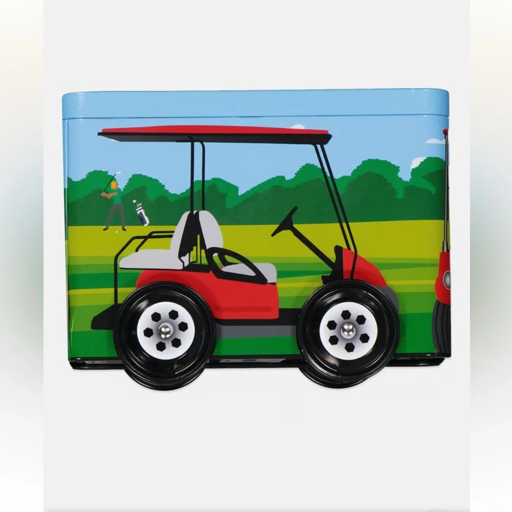 MENS Golf-Themed Dress Socks in Decorative Tin  Sz 8-12